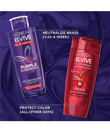 L'Oreal Elvive Color Vibrancy Purple Shampoo 6.7 fl oz | Toning & Brightening for Color-Treated Hair - Buy Online on GoSupps.com