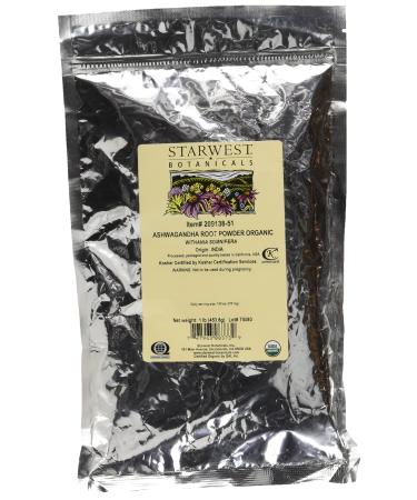 Starwest Botanicals Organic Ashwagandha Root Powder 1 lbs (453.6 g)