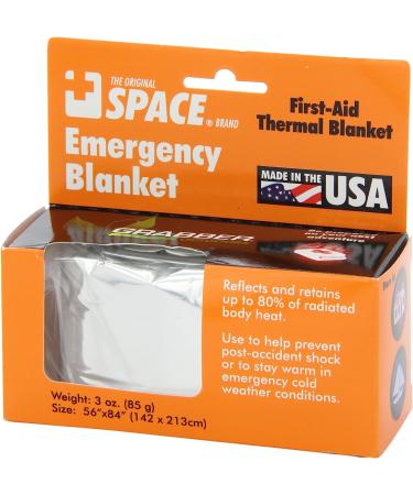 Grabber Outdoors Space Brand Emergency Survival Blanket - Silver, Lightweight 3oz, 56 X 84 - Stay Safe Outdoors! - Buy Online on GoSupps.com