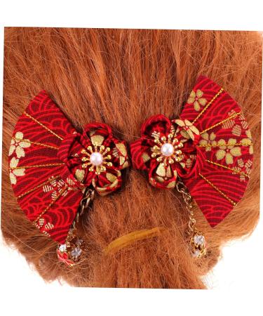 minkissy 2 Pairs flower design hair clips kimono cute sector Cherry blossoms Accessories hairpin Costume clothing kids hair accessories kids barrettes for hair Japan accessories - Buy Online on GoSupps.com