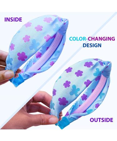 FROG SAC Color Changing Blue Knot Headband for Girls | Butterfly Headbands for Kids | Cute Satin Flower Hair Band | Daisy Headband Hair Accessory - Buy Online on GoSupps.com