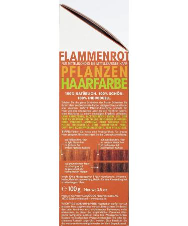 SANTE Natural Cosmetics Plant Hair Color Powder - Flame Red 100g | Eco-Friendly & Vegan Hair Dye - Buy Online on GoSupps.com