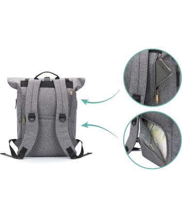 Fillikid Berlin Wrap Backpack | Baby Diaper Bag with Stroller Attachment Diaper Pad & Bottle Warmer - Gray/Black - Buy Online on GoSupps.com