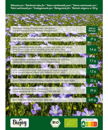 Biojoy Organic flax seeds (1.5 kg) brown and whole - Buy Online on GoSupps.com