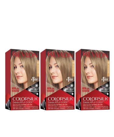 Permanent Hair Color by Revlon  Permanent Hair Dye  Colorsilk with 100% Gray Coverage  Ammonia-Free  Keratin and Amino Acids  60 Dark Ash Blonde  4.4 Oz (Pack of 3) 60 Dark Ash Blonde 3 Count (Pack of 1) OLD VERSION