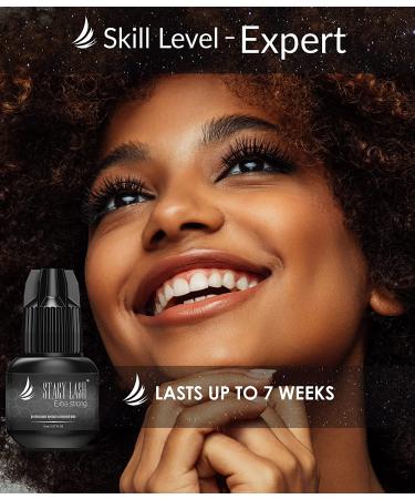 Stacy Lash Extra Strong Eyelash Extension Glue - 0.17fl.oz / 5ml - 0.5-1 Sec Drying Time - 7 Weeks Retention - Professional Use Only - Black Adhesive - 0.17 Fl oz - Buy Online on GoSupps.com
