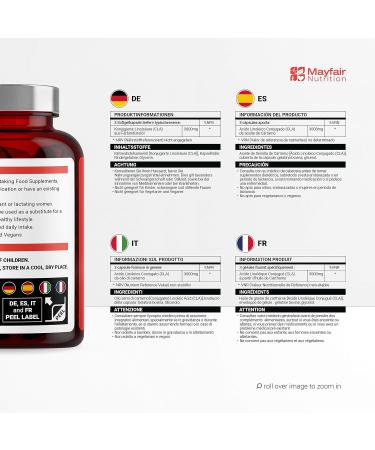 3000mg CLA Supplements - Non-Stimulating & Non-GMO - 120 Capsules - Made in UK - Buy Online on GoSupps.com