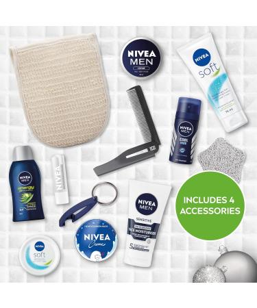 NIVEA MEN Advent Calendar 2024 Gift Set (24 Pieces) Men Gift Set Includes Men's Moisturiser Face Wash Shower Gel Post Shave Balm Lip Balms Anti-perspirants and More - Buy Online on GoSupps.com