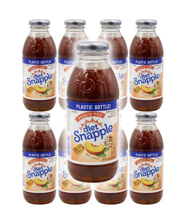 Snapple Diet Peach Iced Tea, 16oz Bottle (Pack of 8, Total of 128 Fl Oz) 16 Fl Oz (Pack of 8)
