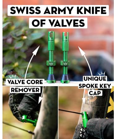 Peaty's x Chris King (MK2) Tubeless Valves - 42mm Navy | Bike Tyre Valves - Buy Online on GoSupps.com