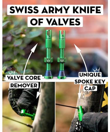 Peatys X Chris King MK2 Tubeless Valves - 42mm Black Bicycle Tire Valves | Premium Performance - Buy Online on GoSupps.com