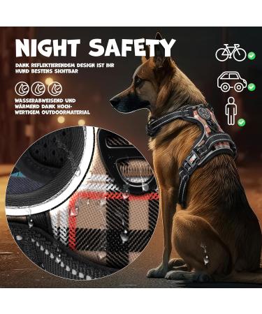 Lovpet No-Pull Dog Harness for Large Dogs | Breathable & Soft | Adjustable Reflective Design | Includes Bag Rolls | Beige - Buy Online on GoSupps.com
