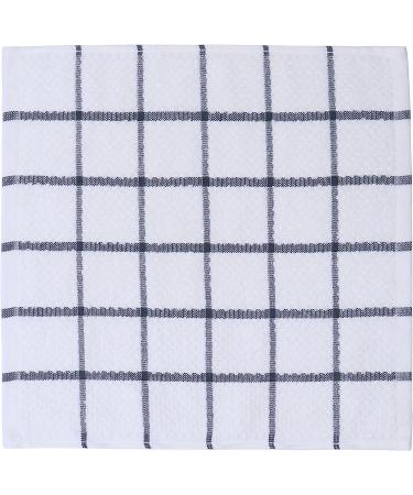 Cotton Grid Dish Cloths Terry Cleaning Rags 12 x 12 Inches Light and Soft Quick Drying - 8pc/Set (Grey) - Buy Online on GoSupps.com