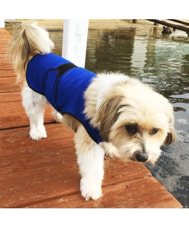 DOGZSTUFF Dog Cooling Vest | Lightweight Jacket with Evaporative Cool Technology | UV Protection Shirt for Small Dogs | Dark Blue - Buy Online on GoSupps.com