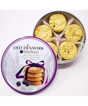 Old Denmark Blueberry & Coconut Cookies 150g - Traditional Biscuit Tin Gift for Women Men & Kids - Buy Online on GoSupps.com