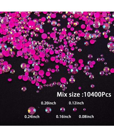 10400Pcs Hot Pink AB Jelly Resin Rhinestones for Nail Art, Tumblers, Bottles - DIY Crafts Supplies - Buy Online on GoSupps.com