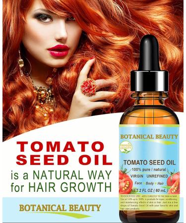 TOMATO SEED OIL 100% Pure Virgin Unrefined Cold-Pressed - Natural Carrier Oil for Face Skin Hair & Nails - 2 Fl oz | Rich in Vitamin E & Lycopene by Botanical Beauty - Buy Online on GoSupps.com