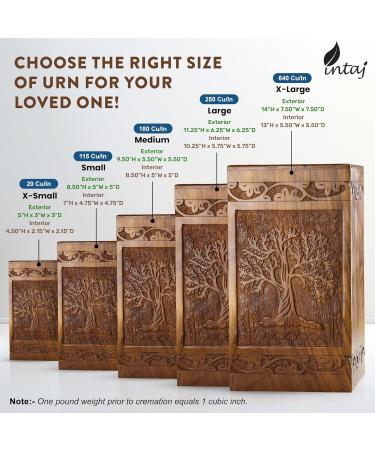 INTAJ Handmade Rosewood Urn for Human Ashes - Tree of Life Wooden Urns Hand-Crafted - Funeral Cremation Urn for Ashes (Adult (250 Cu/in) Rosewood Tree) Adult (250 Cu/In) Rosewood Tree - Buy Online on GoSupps.com