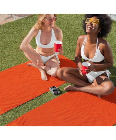 HURBANE HOME Pure Cotton Beach Towels 2 Piece Set - 35 x 70 Prewashed Soft Peshtamal Bath Towels - Oversized, Durable, and Super Absorbent - Burnt Orange - Buy Online on GoSupps.com