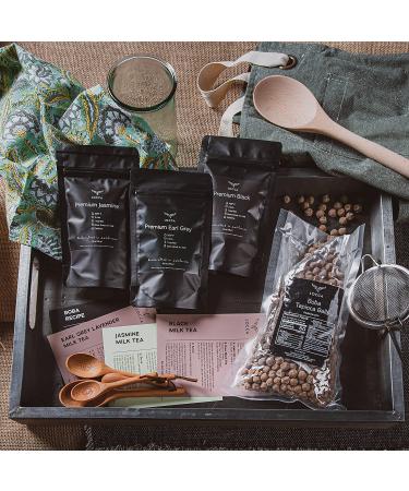 Locca Classic Boba Tea Kit - Premium Earl Grey Lavender Jasmine Black Tea | 24+ Boba Drinks | DIY Boba Making Kit - Buy Online on GoSupps.com