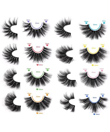 Boahankuke C 20MM False Eyelashes 24 Pairs - 8 Styles Pack | Thick Fluffy 6D Wispy Crossed Eye Lashes Wholesale Bulk - Buy Online on GoSupps.com