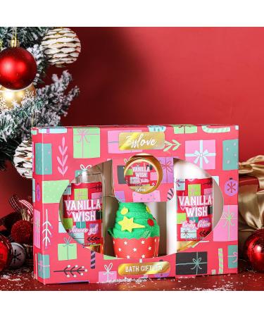 Luxury Spa Gift Set for Women Vanilla Scented Bath & Body Set | Perfect Birthday Gift - 4 Piece Body Butter Shower Gel Body Lotion & Mini Towel - Buy Online on GoSupps.com