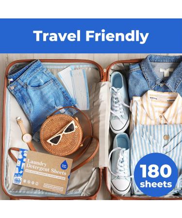 Eco-Friendly Laundry Detergent Sheets - Ocean Breeze Scent 180 Loads Portable & Space-Saving for Travel - Buy Online on GoSupps.com