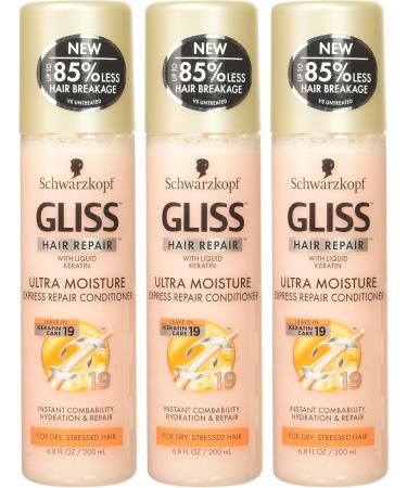 GLISS Hair Repair Leave-In Conditioner Ultra Moisture Express Repair for Dry or Stressed Hair 6.8 Ounces (Pack of 3) - Buy Online on GoSupps.com
