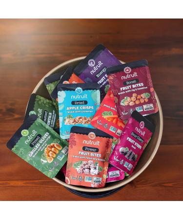 Nutruit Gourmet Healthy Snacks Mega Variety Box - Vegan, Gluten-Free, Non-GMO, Kosher - Pack of 32 High-Fiber, Plant-Based Protein Snacks, No Added Sugar - Perfect Snack Gift for Family, Kids, Adults - 1.2oz Packs - Buy Online on GoSupps.com