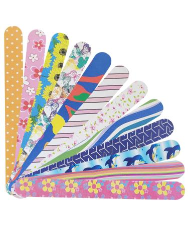 P2P Nails Colorful Nail File Strips - Double Sided Filers for Shaping and Smoothing Toenails and Fingernails - Manicure and Pedicure Nail Buffers - 12 Pack