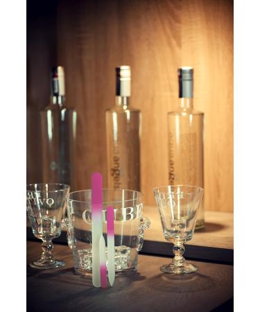 Mont Bleu Gift Set of 3 Pink Crystal Nail Files in Black Pouch - Genuine Czech Tempered Glass - HandMade in Czech Republic - Professional Glass Nail File for Women Magenta Pink - Buy Online on GoSupps.com