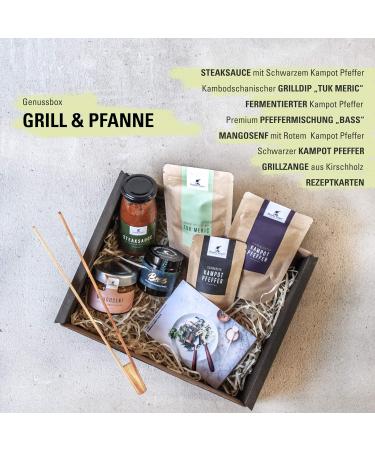 Buy Hennes FINEST LUSSUND BOX - Premium Grill & Pfanne Gift Set with Kampot Pfeffer Sauces & Accessories - International Shipping Available - Buy Online on GoSupps.com