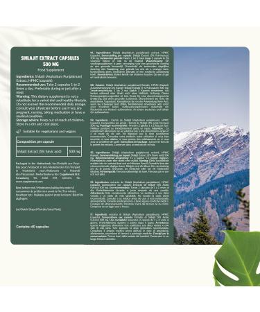  Cupplement 4 sachets of Shilajit 60 Capsules - Free pillbox - 5% Resin Extract - 500 mg per capsule - 100% pure - Superfood - Powder-free - From the Himalayas - Testosterone - Buy Online on GoSupps.com