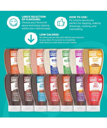 Fit Cuisine Low Calorie Sauce - Low-Cal Sauce to Support Weight Management Low Carb Diet Keto Friendly Vegan For Dipping Dressing Cooking Marinading - 425ml (Caesar Dressing) - Buy Online on GoSupps.com