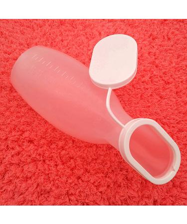 LinaLife 1.77" Mouth Urinal Unisex Male & Female Portable Toilet Plastic Potty Pee Bottle 1000ml Women & Men Thick Firm Portable Urinal Collection for Hospital Incontinence, Elderly, Travel Bottle