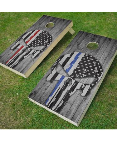 American Flag Vinyl Cornhole Board Wraps (2 Pack) 24x48'' - Black Skull Design - Buy Online on GoSupps.com