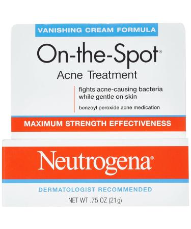 Neutrogena On-The-Spot Acne Treatment 0.75 oz - 2.5% Benzoyl Peroxide Pimple Cream - Buy Online on GoSupps.com