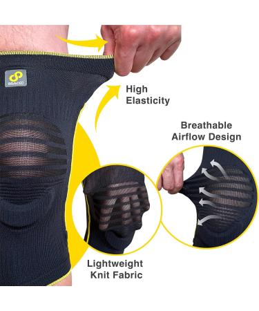 Bracoo Thin Knee Compression Sleeve - Patella Support & Side Stabilizers for Men & Women | Lightweight & Breathable Knee Brace for Pain Relief & Daily Activities - Buy Online on GoSupps.com
