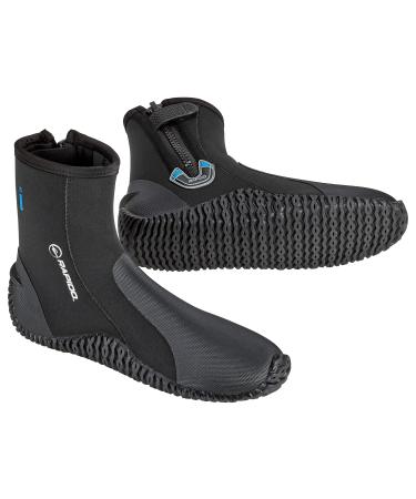 Rapido Boutique Collection Premium Neoprene Men & Women Neoprene Wetsuit Boots, Puncture Resistant Water Shoes Dive Booties 3mm, 5mm, 7mm Hard Sole Boot 5mm Black Men's 11 / Women's 12