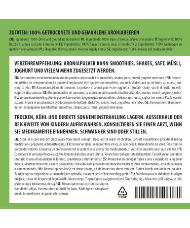 Aronia powder (250g) 100% natural ground aronia vegan lightly ground aronia berries of course without additives - Buy Online on GoSupps.com