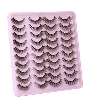 Newcally Brown Cat Eye Colored False Eyelashes - 20 Pairs 3D Wispy Faux Mink Pack, 4 Styles for Fluffy Natural Look - Buy Online on GoSupps.com