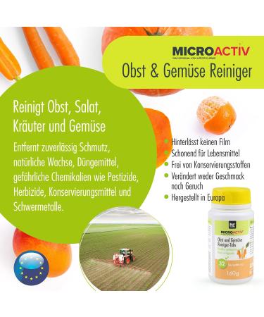 x 160g Microactiv Fruit & Vegetable Cleaning Tablets - Removes Pesticides Herbicides & Heavy Metals - Buy Online on GoSupps.com