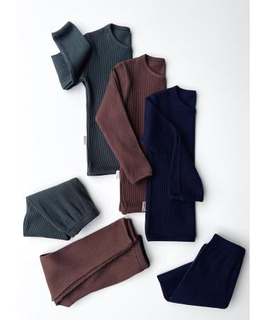 DreamBuy 20 Colours Ribbed Pyjama/Tracksuit/Loungewear Unisex Boys And Girls 5-6 Years Pine - Buy Online on GoSupps.com