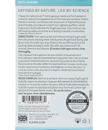 ELEMIS Pro-Collagen Hydra-Gel Eye Masks 6 Count - Rejuvenate and Hydrate Your Eyes - Buy Online on GoSupps.com