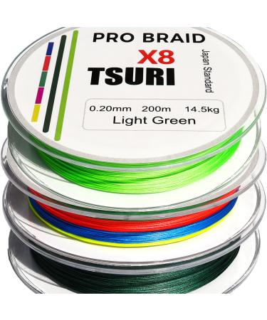 8-strand fishing braid 10/100 to 20/100 200m Multicolor Green predator sea pike trout