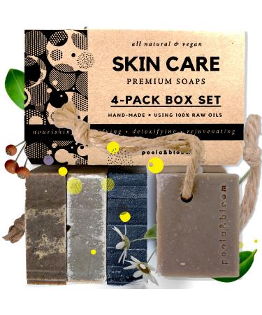 Men shower soap set: organic handmade soap with peppermint rosemary & lavender - palm oil -free & for every skin type - solid shower gel for men - for personal hygiene soap on a rope