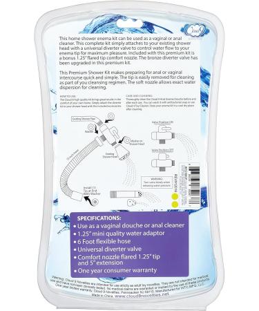 Deluxe Enema Douche Premium Shower Kit - 2 Tips & 6ft Flexible Hose for Ultimate Comfort | International Shipping Available - Buy Online on GoSupps.com