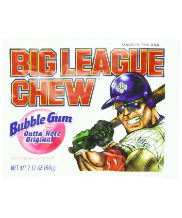 Big League Chew - Original Bubble Gum Flavor + For Games Concessions Picnics & Parties (108 Packs) Original 2.12 Ounce (Pack of 108)