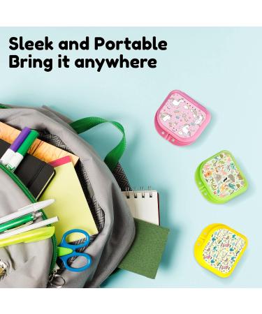 Cute Retainer Holder Case 3 Pack with Cartoon Animals, Dinosaurs & Unicorn Patterns (Green Yellow Pink) - Aligner & Night Guard Case - Buy Online on GoSupps.com