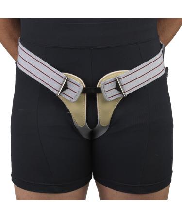 OTC Hernia Truss Single or Double Herniation Inguinal Scrotal Treatment Medium Gray Medium